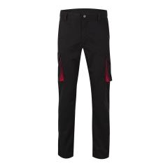 Pantaloni de lucru slim fit Stretch inisex bicolori 103024S Velilla -Black/Red - 00/12-34