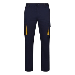 Pantaloni de lucru slim fit Stretch inisex bicolori 103024S Velilla -Navy Blue/Yellow - 61/17-34