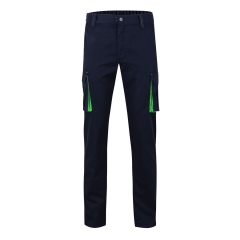 Pantaloni de lucru slim fit Stretch inisex bicolori 103024S Velilla -Navy Blue/Lime Green - 61/25-34