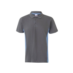 Tricou polo unisex bicolor SS 105504 Velilla-GREY/SKY BLUE - 08/05-XS