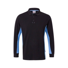 Tricou polo unisex bicolor LS 105514 Velilla-BLACK/SKY BLUE - 00/05-XS