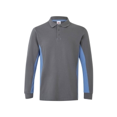 Tricou polo unisex bicolor LS 105514 Velilla-GREY/SKY BLUE - 08/05-XS