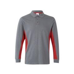 Tricou polo unisex bicolor LS 105514 Velilla-GREY/RED - 08/12-XS