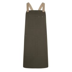 Sort cu pieptar din canvas, 290 gr, 404211B Velilla-Olive green/sand beige-36/46