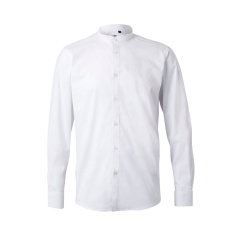 Camasa barbati tip tunica cu maneci lungi, densitate 115gr/mp, Sleeve stretch 405013S Velilla-White-07-S