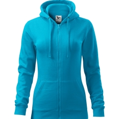 Hanorac dama Trendy Zipper 411 Malfini-XS-Turcoaz-44