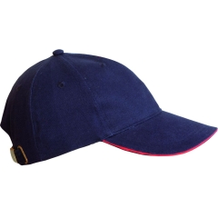 Sapca bumbac periat 100% MAX 9354 Renania-Bleumarin/Rosu