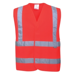 Vesta reflectorizanta Hi-Vis Two Band&Brace C470 Portwest-Rosu-S/M