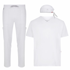 Costum medical unisex PureStretch protectie antibacteriana si material hidrofug 534020S/535220S/533020S Velilla-White-07-XS