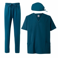 Costum medical unisex cu protectie antibacteriana si material hidrofug 534/535/533 Velilla-Ocean Blue-39-XS