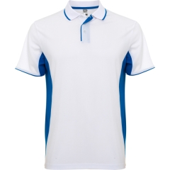 Tricou polo Montmelo bărbați - ALB/ALBASTRU ROYAL