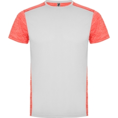 Tricou Zolder bărbați - ALB/CORAL FLUO MELANJ