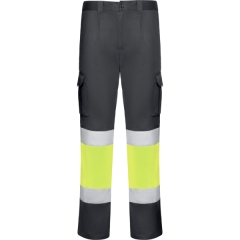 Pantaloni stretch înaltă vizibilitate bărbați - PLUMB/GALBEN FLUOR