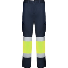 Pantaloni stretch înaltă vizibilitate bărbați - BLEUMARIN/GALBEN FLUOR