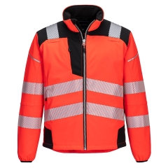 Jacheta reflectorizantă Softshell Hi-Vis Vision T402, protectie UV Portwest!-Rosu/negru-S