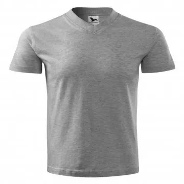 Tricou V-Neck 102 Malfini-Gri Inchis-12-S