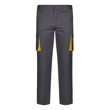 Pantaloni de lucru  slim fit Stretch inisex bicolori 103024S Velilla -Grey/Yellow - 08/17-34