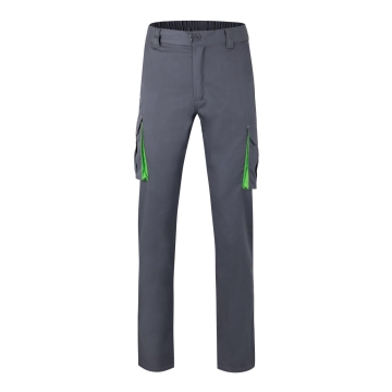 Pantaloni de lucru  slim fit Stretch inisex bicolori 103024S Velilla -Grey/Lime Green - 08/25-34