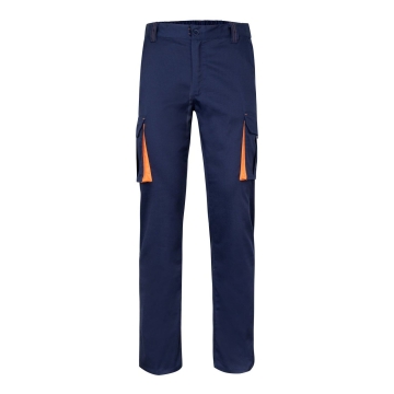 Pantaloni de lucru  slim fit Stretch inisex bicolori 103024S Velilla -Navy Blue/Orange - 61/16-34