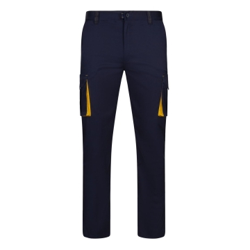 Pantaloni de lucru  slim fit Stretch inisex bicolori 103024S Velilla -Navy Blue/Yellow - 61/17-34