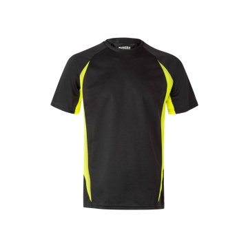 Tricou tehnic bicolor 105501 Velilla -Black/Hi-Vis Yellow - 00/20-S