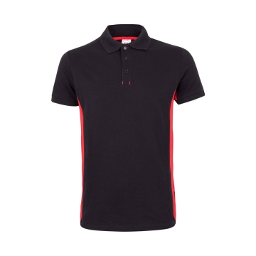 Tricou polo unisex bicolor SS 105504 Velilla-BLACK/RED - 00/12-XS