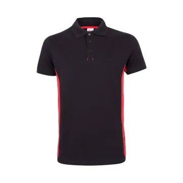 Tricou polo unisex bicolor SS 105504 Velilla-BLACK/RED - 00/12-XS