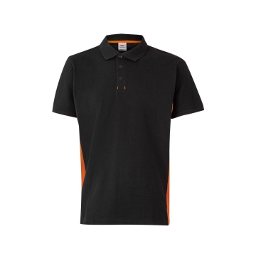 Tricou polo unisex bicolor SS 105504 Velilla-BLACK/ORANGE - 00/16-XS