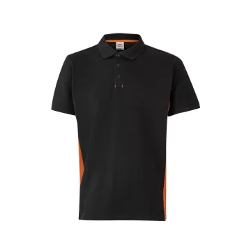 Tricou polo unisex bicolor SS 105504 Velilla-BLACK/ORANGE - 00/16-XS