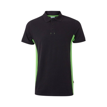 Tricou polo unisex bicolor SS 105504 Velilla-BLACK/LIME GREEN - 00/25-XS