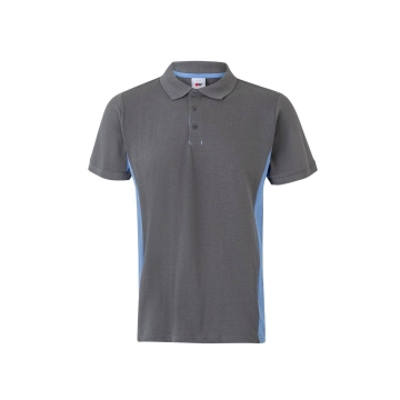 Tricou polo unisex bicolor SS 105504 Velilla-GREY/SKY BLUE - 08/05-XS