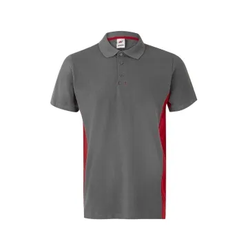 Tricou polo unisex bicolor SS 105504 Velilla-GREY/RED - 08/12-XS