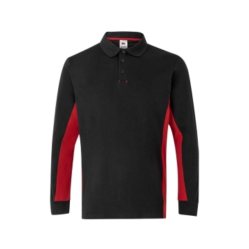Tricou polo unisex bicolor LS 105514 Velilla-BLACK/RED - 00/12-XS