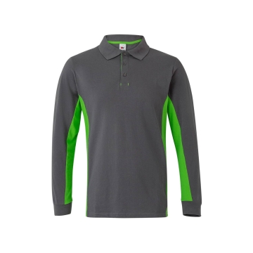 Tricou polo unisex bicolor LS 105514 Velilla-GREY/LIME GREEN - 08/25-XS