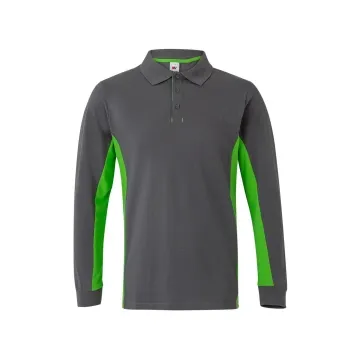 Tricou polo unisex bicolor LS 105514 Velilla-GREY/LIME GREEN - 08/25-XS