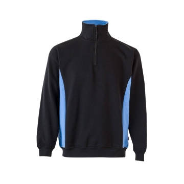 Hanorac cu fermoar scurt in doua culori 105704 Velilla -BLACK/SKY BLUE - 00/05-XS