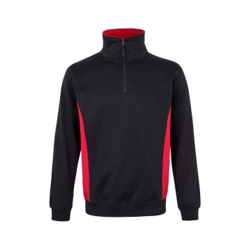 Hanorac cu fermoar scurt in doua culori 105704 Velilla -BLACK/RED - 00/12-XS