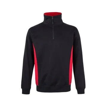 Hanorac cu fermoar scurt in doua culori 105704 Velilla -BLACK/RED - 00/12-XS