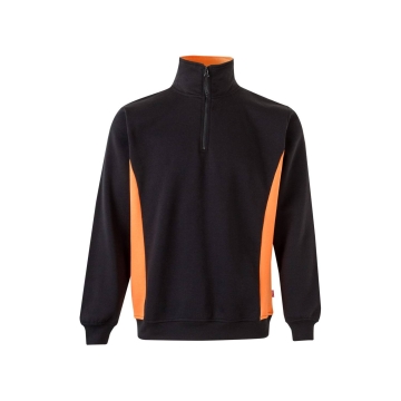 Hanorac cu fermoar scurt in doua culori 105704 Velilla -BLACK/ORANGE - 00/16-XS