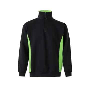 Hanorac cu fermoar scurt in doua culori 105704 Velilla -BLACK/LIME GREEN - 00/25-XS