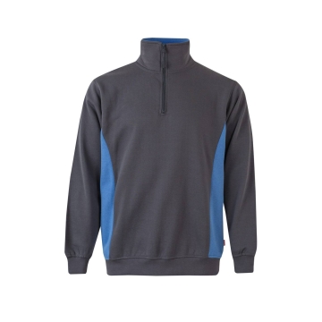 Hanorac cu fermoar scurt in doua culori 105704 Velilla -GREY/SKY BLUE - 08/05-XS
