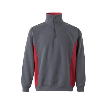 Hanorac cu fermoar scurt in doua culori 105704 Velilla -GREY/RED - 08/12-XS