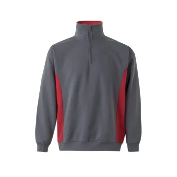 Hanorac cu fermoar scurt in doua culori 105704 Velilla -GREY/RED - 08/12-XS