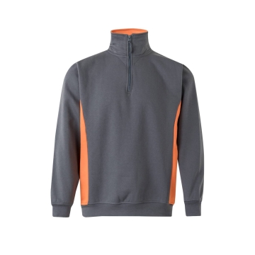 Hanorac cu fermoar scurt in doua culori 105704 Velilla -GREY/ORANGE - 08/16-XS