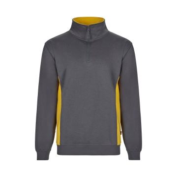 Hanorac cu fermoar scurt in doua culori 105704 Velilla -GREY/YELLOW - 08/17-XS