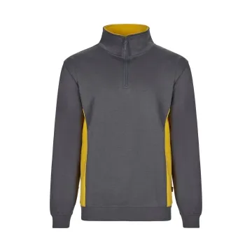 Hanorac cu fermoar scurt in doua culori 105704 Velilla -GREY/YELLOW - 08/17-XS