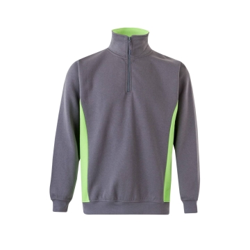 Hanorac cu fermoar scurt in doua culori 105704 Velilla -GREY/LIME GREEN - 08/25-XS