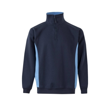 Hanorac cu fermoar scurt in doua culori 105704 Velilla -NAVY BLUE/SKY BLUE - 61/05-XS