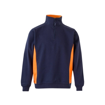 Hanorac cu fermoar scurt in doua culori 105704 Velilla -NAVY BLUE/ORANGE - 61/16-XS