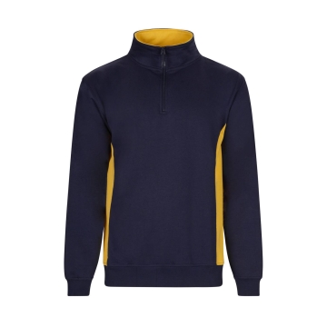 Hanorac cu fermoar scurt in doua culori 105704 Velilla -NAVY BLUE/YELLOW - 61/17-XS